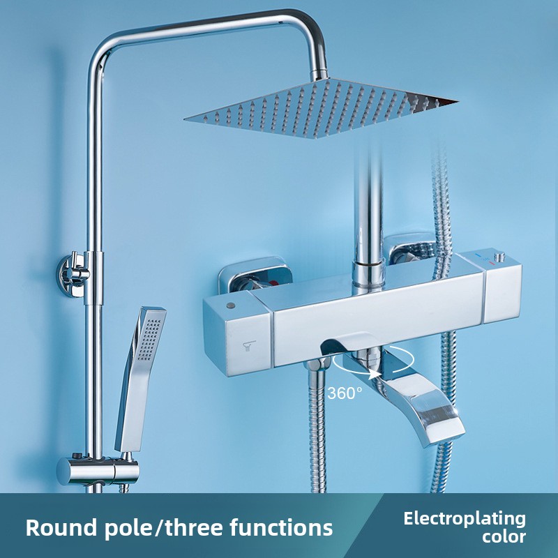 Home Bathroom Lock - Electroplated Stainless Steel Thermostatic Shower Set