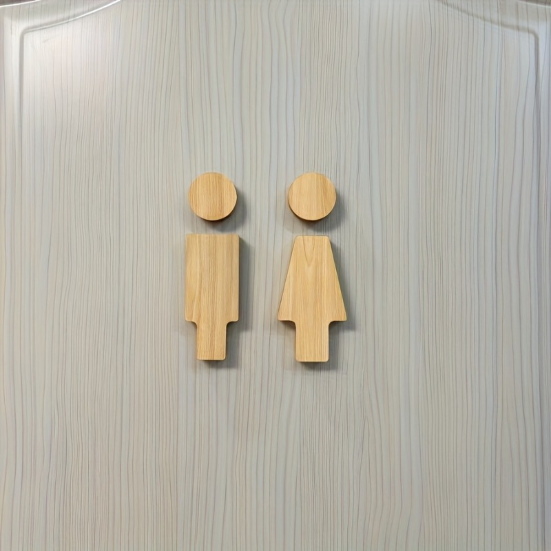 Home Office Bathroom - 2PCS Wooden Bathroom Sign for Men's