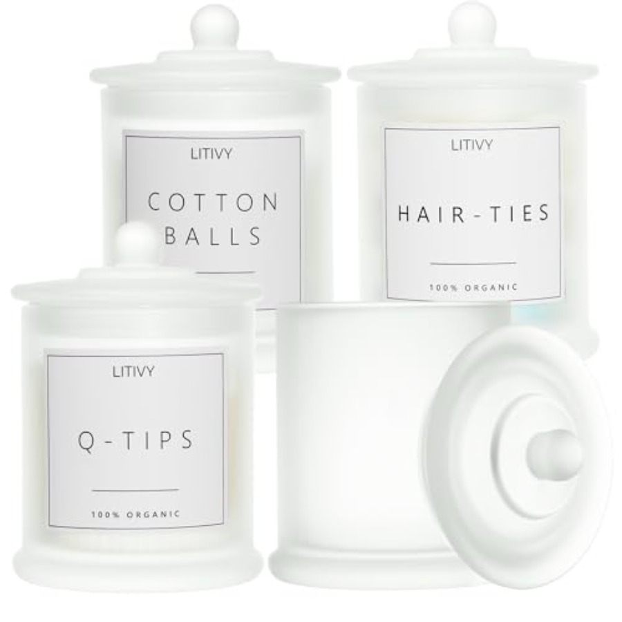 Home Bathroom Glass - 4 Pack Bathroom Organizers and Storage