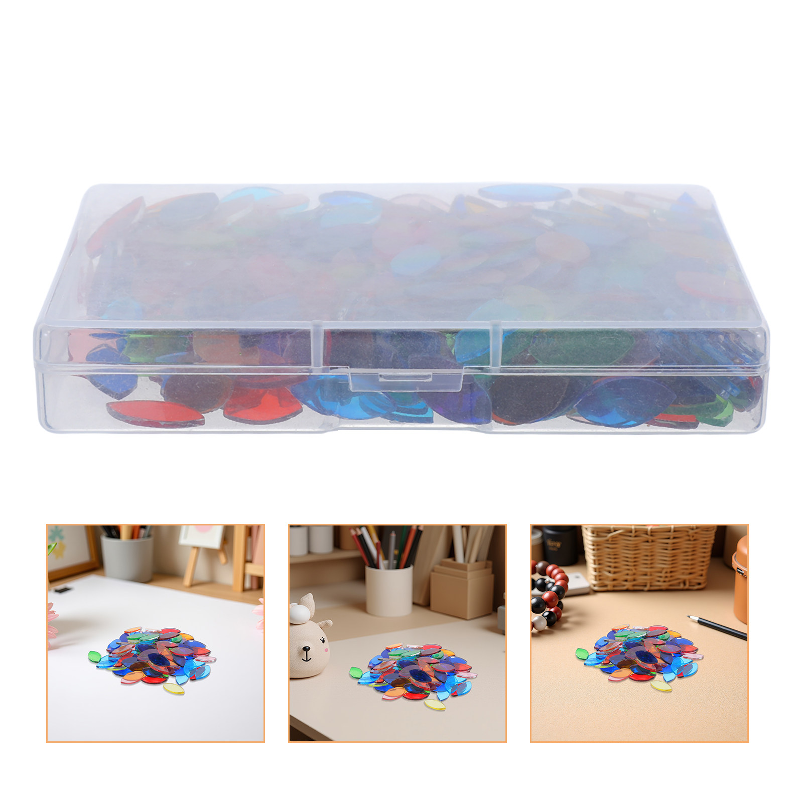 Home Bathroom Glass - 443Pcs Leaf Glass Mosaic Tiles Flat