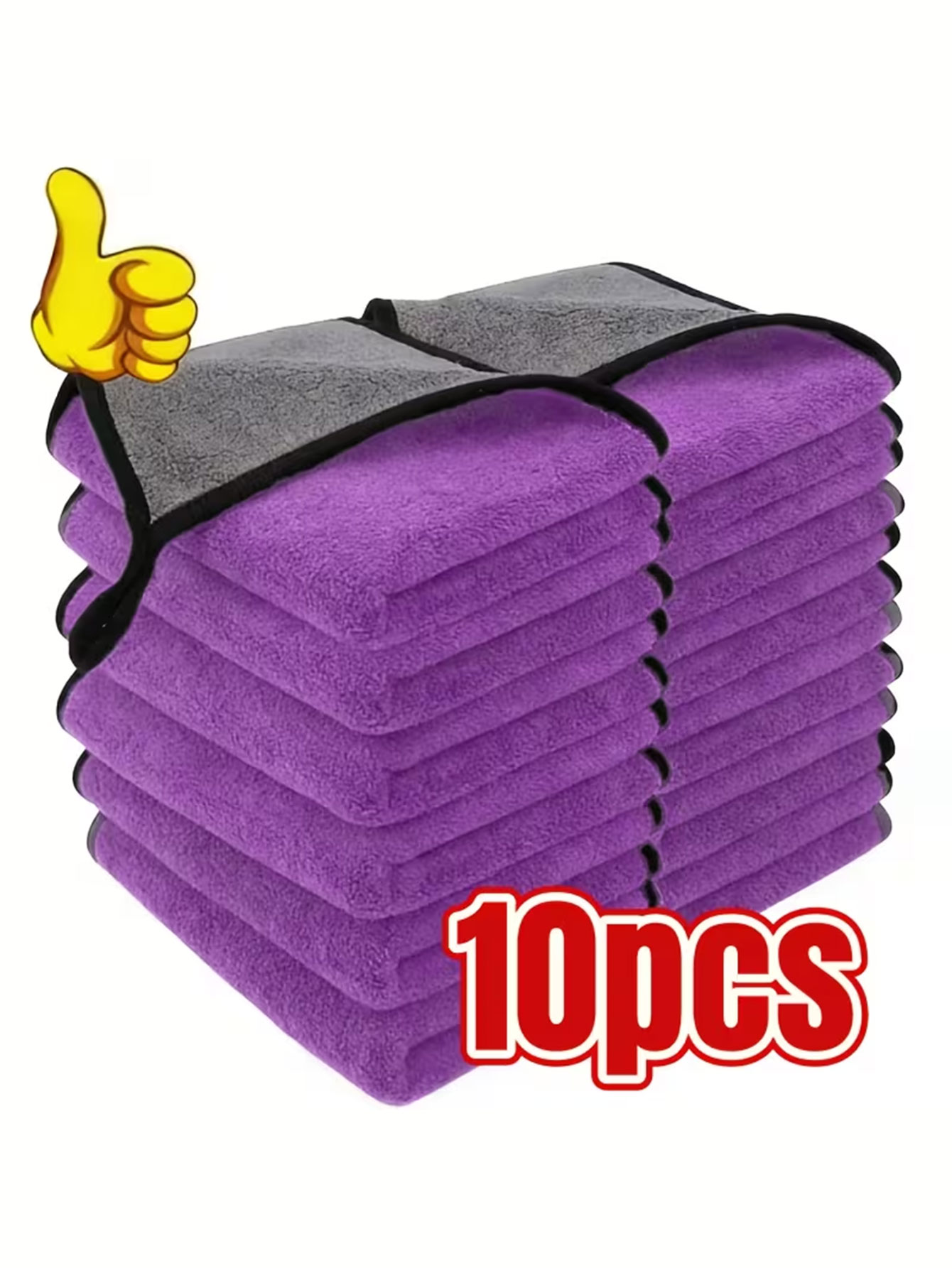 Home Bathroom Glass - 10-Pack Double-Sided Coral Velvet Microfiber Cleaning