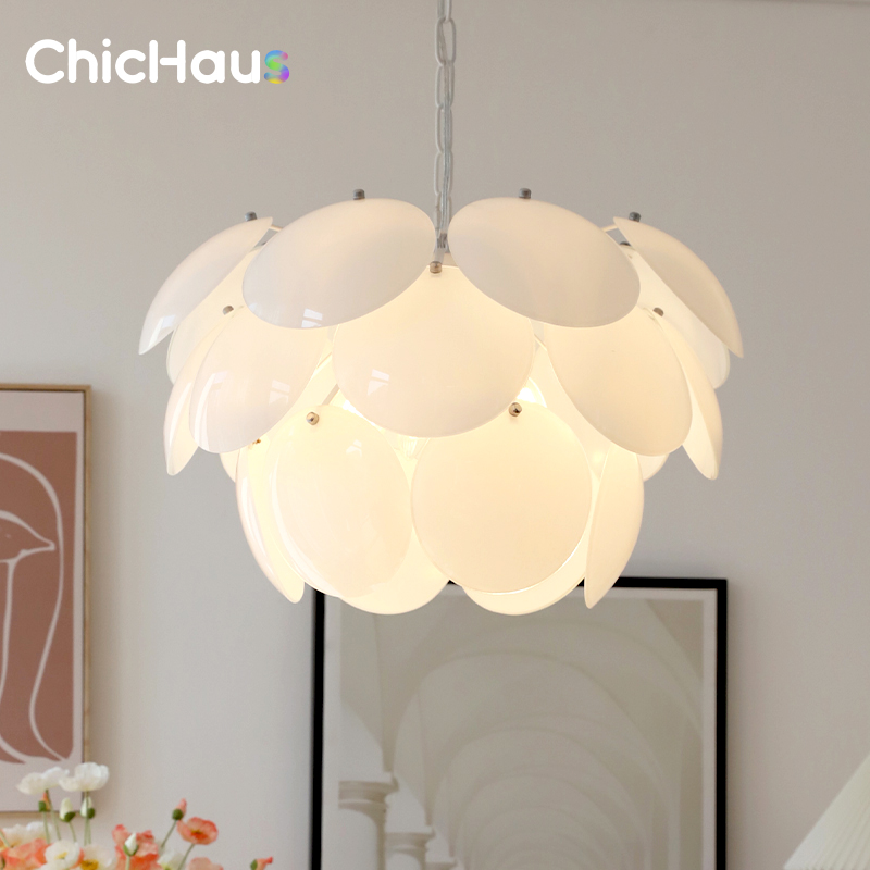 Home Of The Year Bathroom - Glass Ceiling Light Modern Minimalist Cream