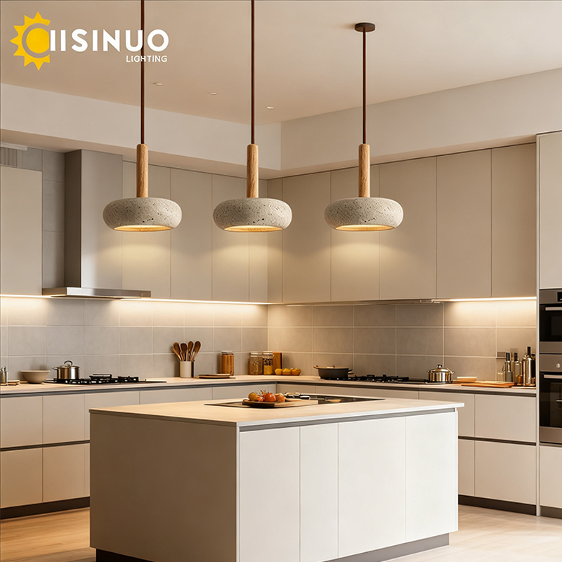 Home Of The Year Bathroom - Wabi-sabi Yellow Cave Stone Pendant Light
