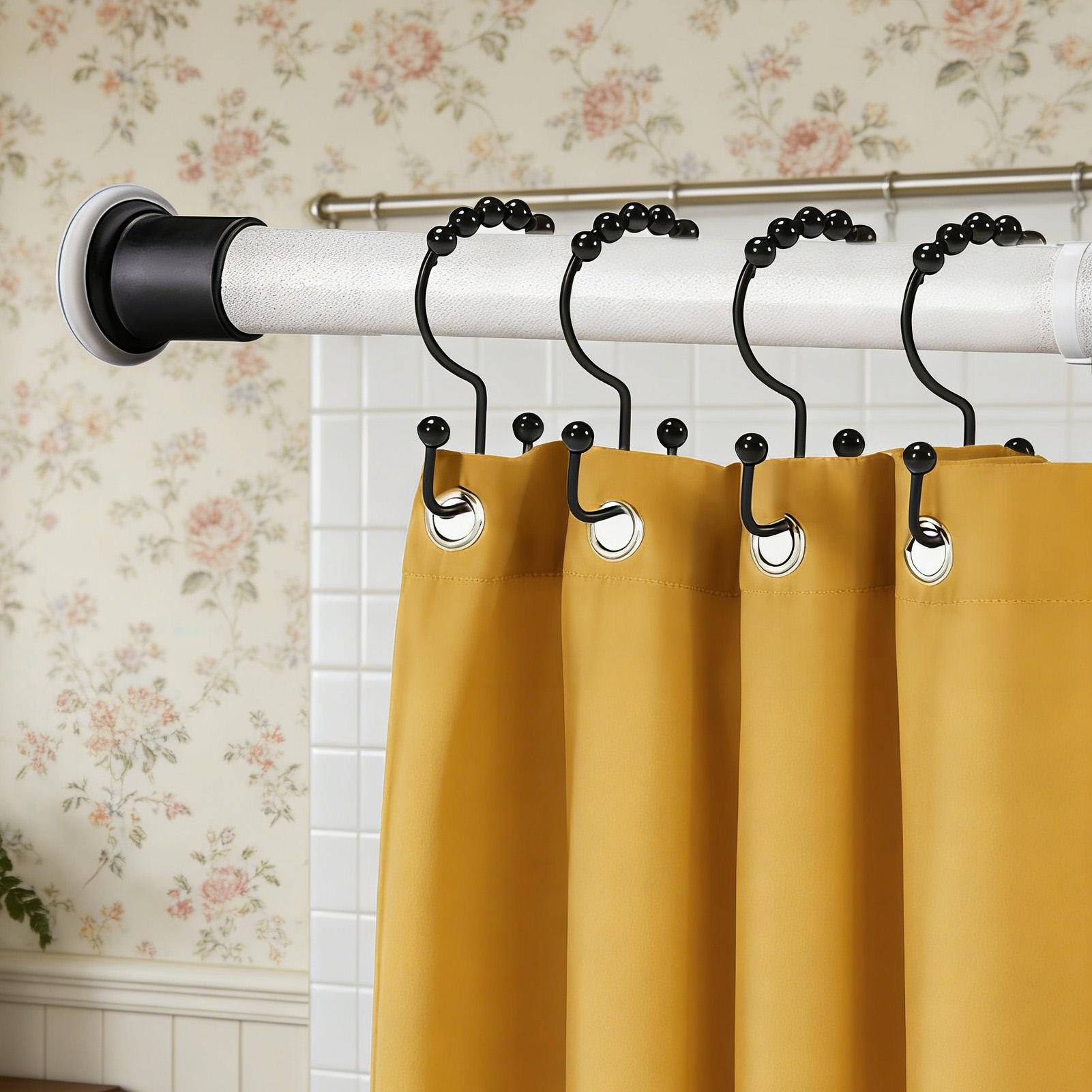 Home Bathroom Window - Shower Liner Hooks 12 Pieces Double