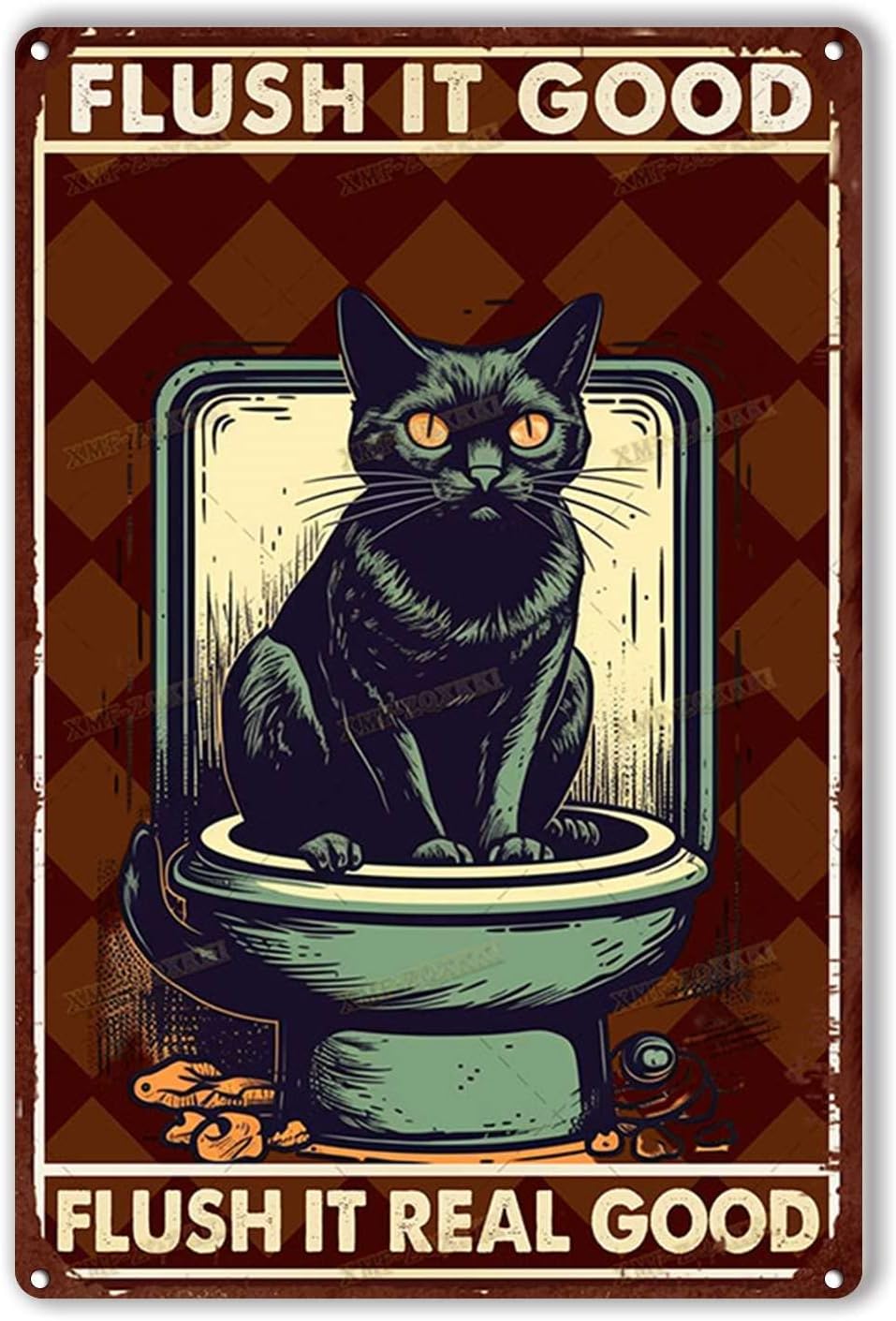 Home Goods Bathroom Decor - Tin Sign Flush It Good Real