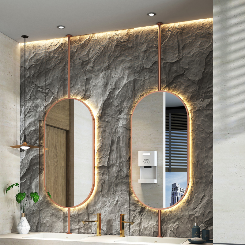 Home Bathroom Glass - Size60x90cm Ceiling Oval Hanging Mirror Modern