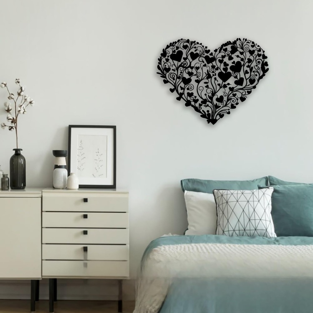 Heart Flower Metal Wall Decor  - Home Office Bathroom recension och pris