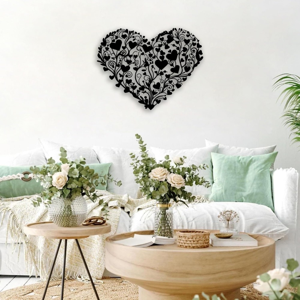 Heart Flower Metal Wall Decor  - Home Office Bathroom recension och pris
