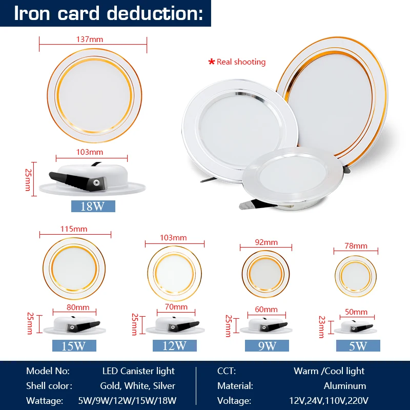10pcs/lot Led Downlight  AC 22 - Home Of The Year Bathroom recension och pris