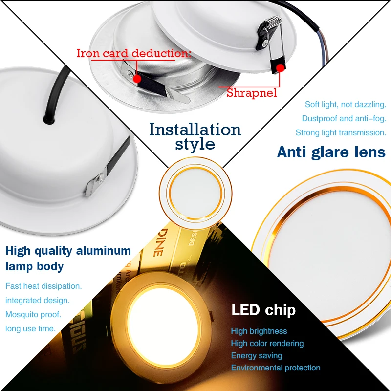 10pcs/lot Led Downlight  AC 22 - Home Of The Year Bathroom recension och pris