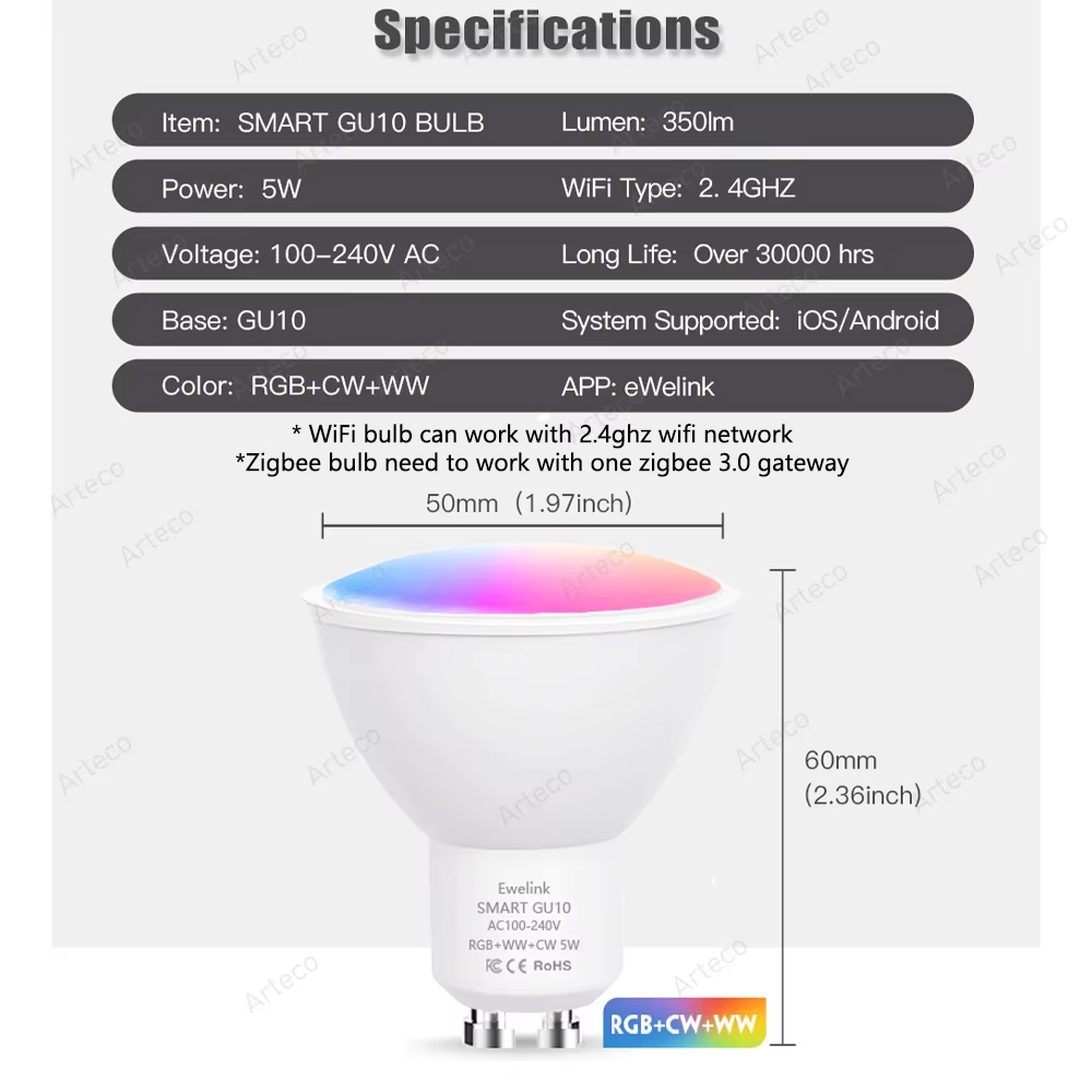 Ewelink GU10 Zigbee LED Bulbs  - Philips Bulb Hue recension och pris
