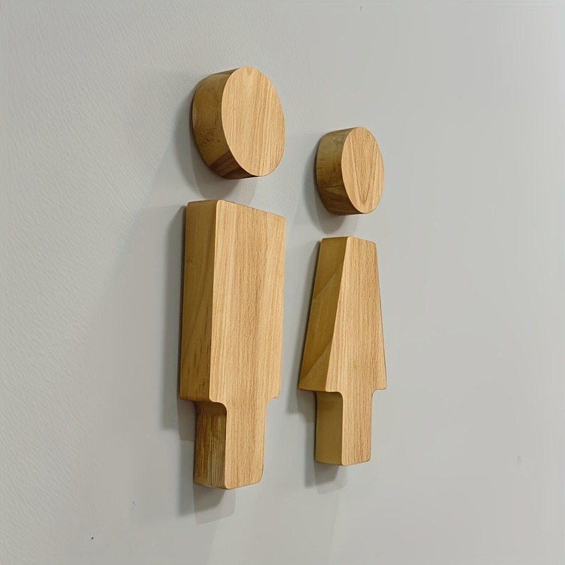 2PCS Wooden Bathroom Sign for  - Home Office Bathroom recension och pris