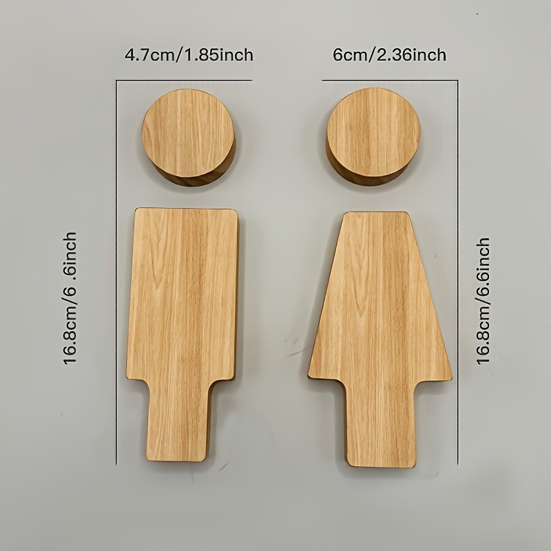 2PCS Wooden Bathroom Sign for  - Home Office Bathroom recension och pris