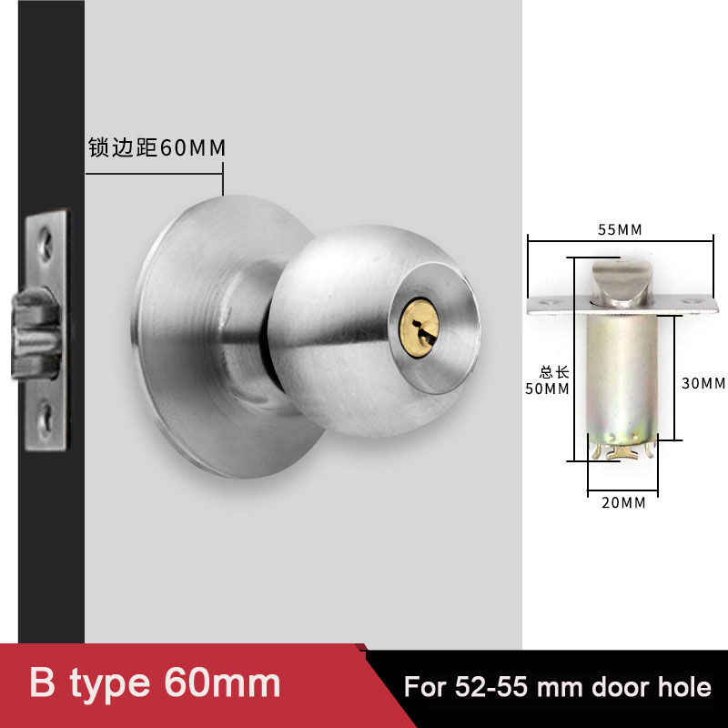 Aluminum Alloy Round Door Knob - Home Bathroom Lock recension och pris
