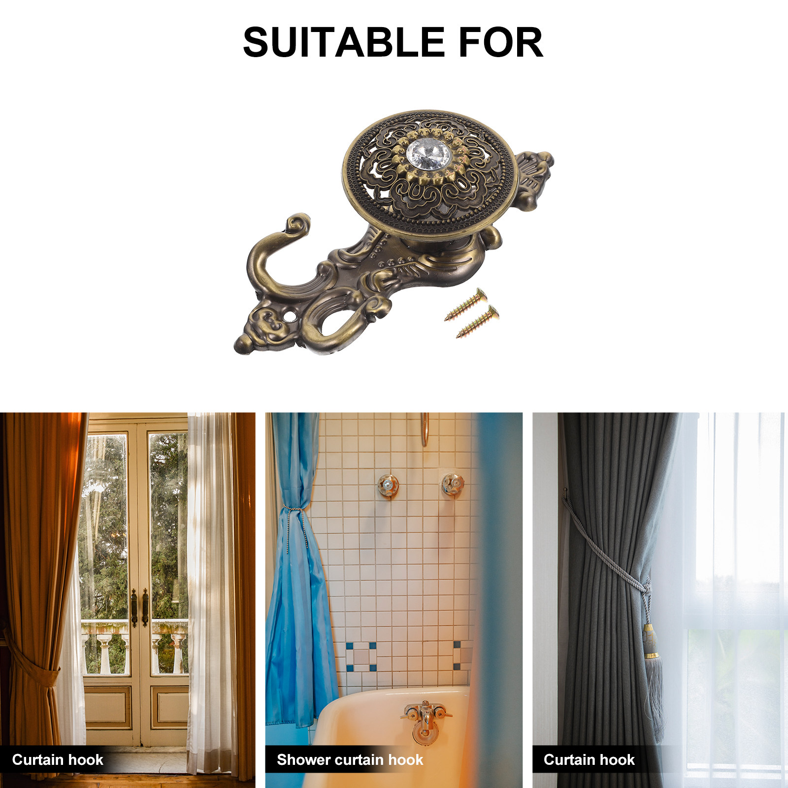 2Pcs Elegant Retro Rhinestone  - Home Bathroom Window recension och pris