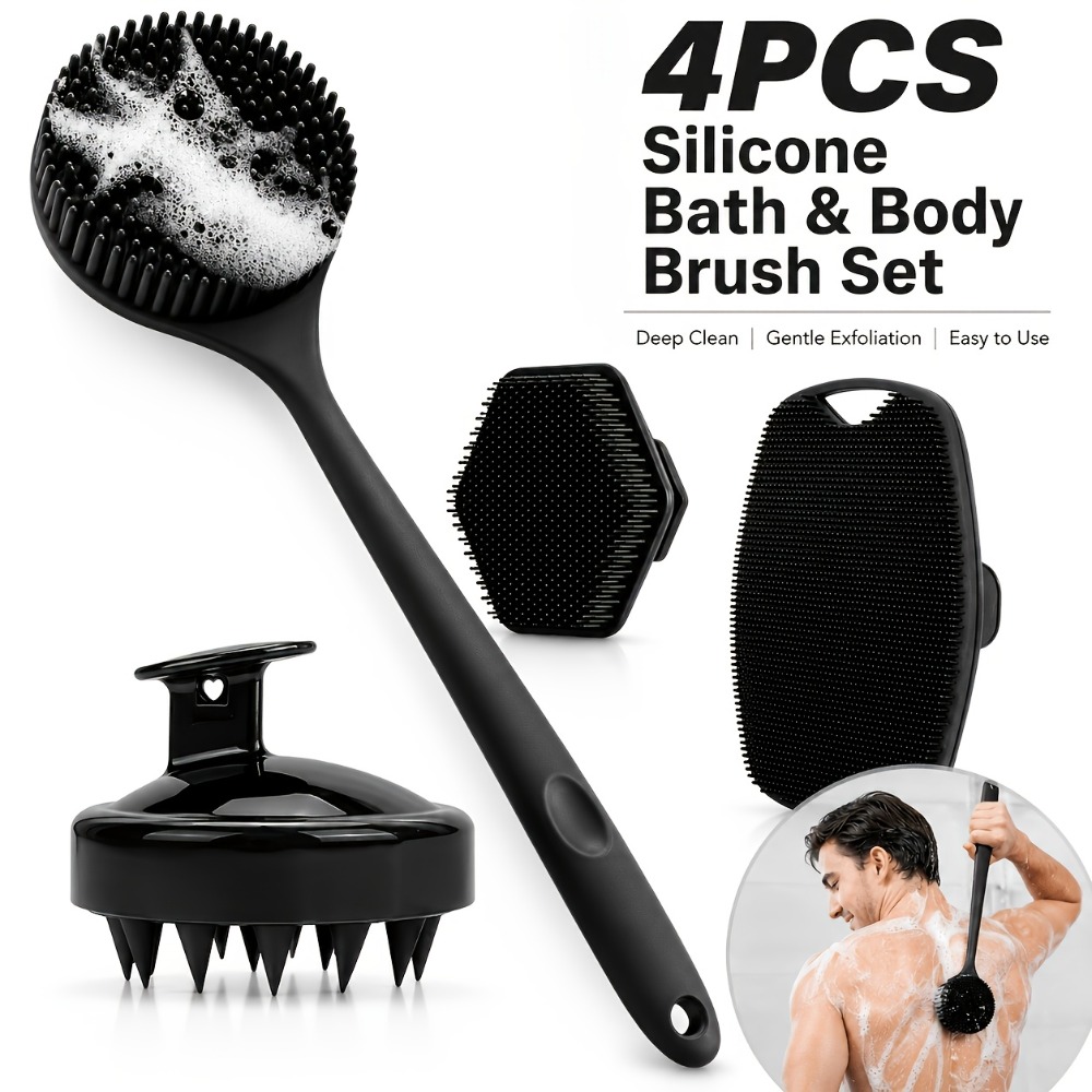 4PCS Set Silicone Body Scrubbe - Home Bathroom Cleaning Machine recension och pris