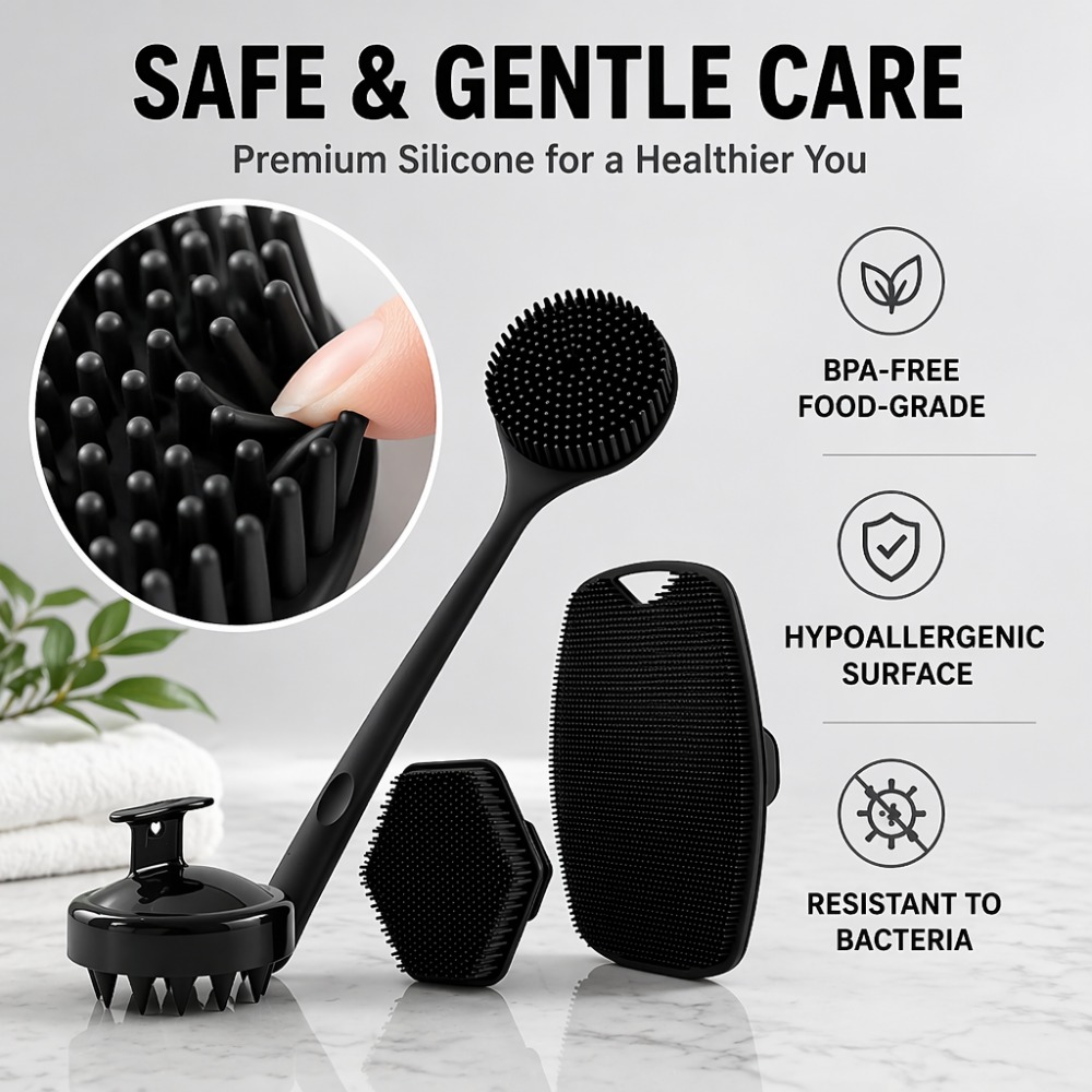 4PCS Set Silicone Body Scrubbe - Home Bathroom Cleaning Machine recension och pris