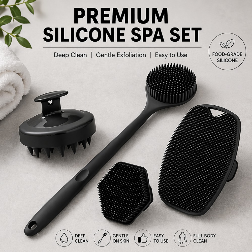 4PCS Set Silicone Body Scrubbe - Home Bathroom Cleaning Machine recension och pris