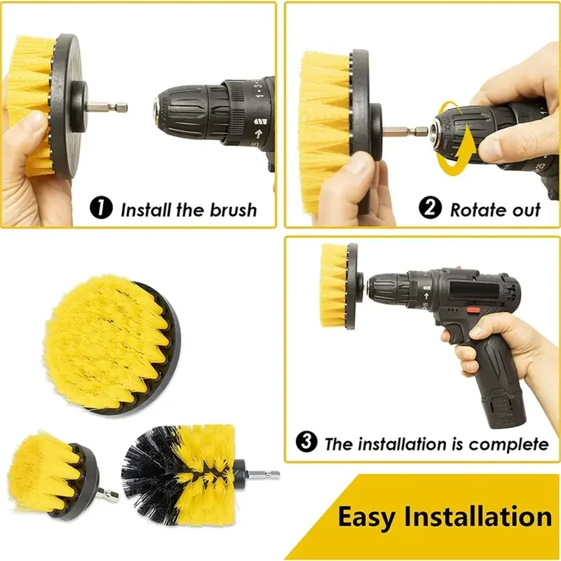 3 Pcs/Set Power Drill Brush Se - Home Bathroom Products recension och pris