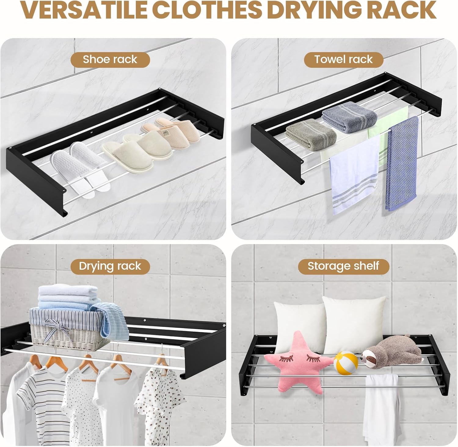 80cm Wall Mounted Laundry Dryi - Towel Bar Stainless recension och pris