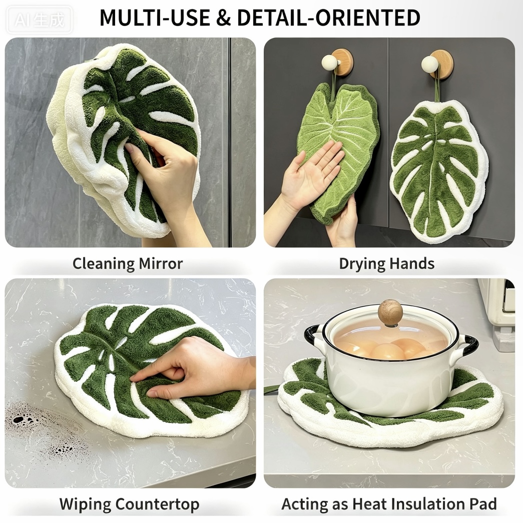Cute Turtle Back Leaf Hand Tow - Home Goods Bathroom Decor recension och pris