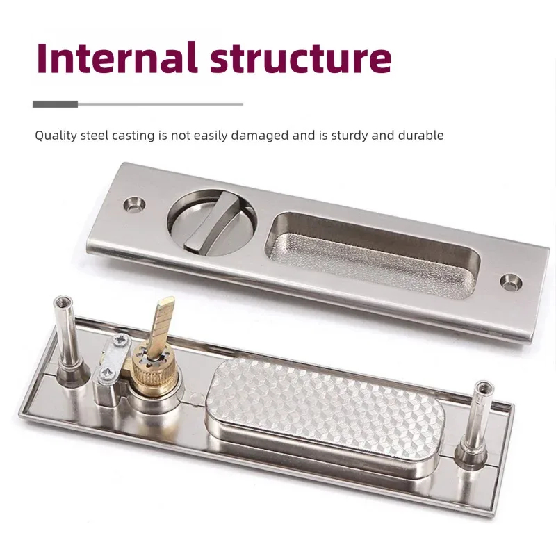 Heavy-Duty Black Sliding Door  - Home Bathroom Lock recension och pris