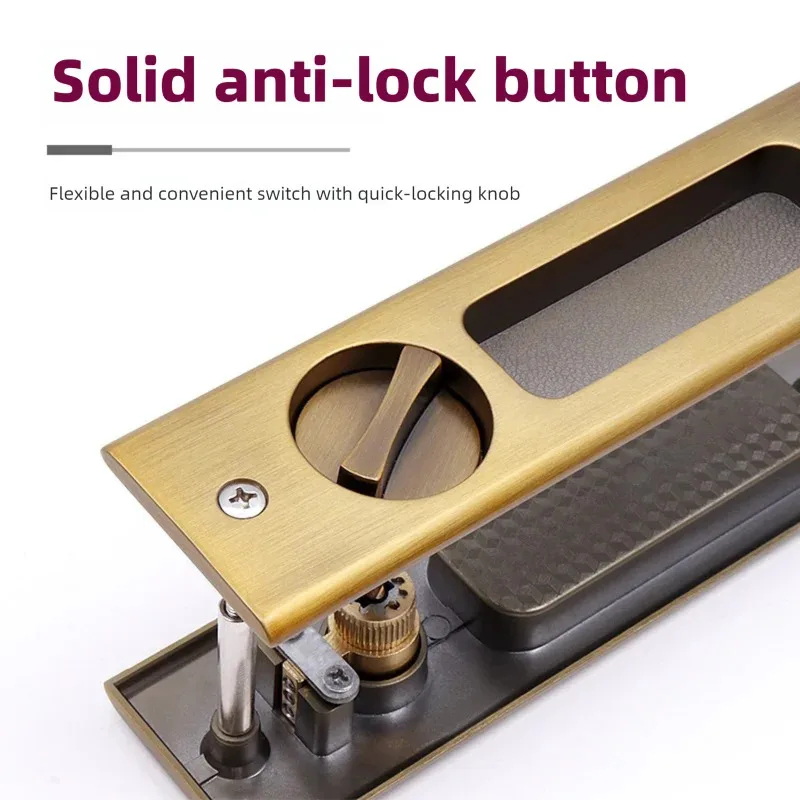 Heavy-Duty Black Sliding Door  - Home Bathroom Lock recension och pris