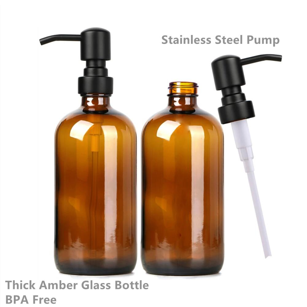 Amber Glass Soap Dispenser wit - Soap Dispenser Pump recension och pris