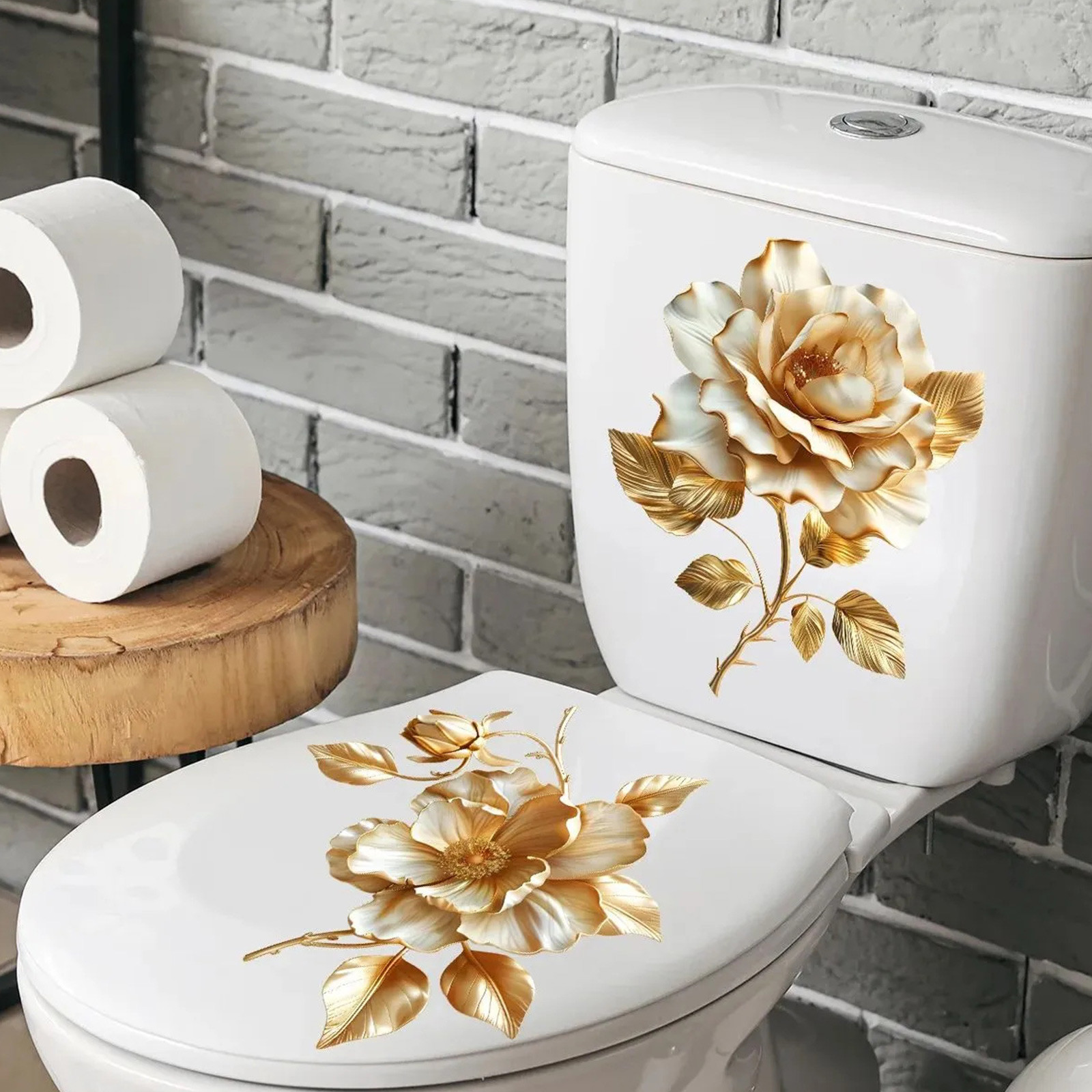2pcs Floral Toilet Stickers To - Home Of The Year Bathroom recension och pris