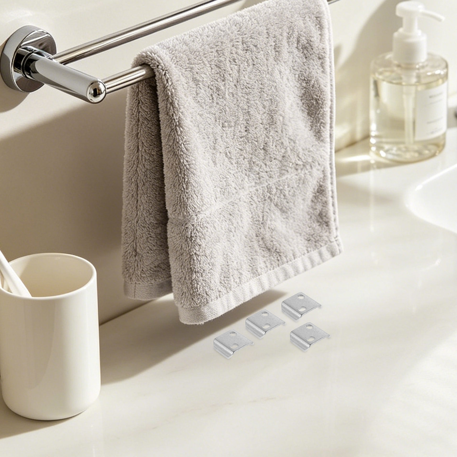4Pcs Bathroom Towel Rack Mount - Towel Bar Stainless recension och pris
