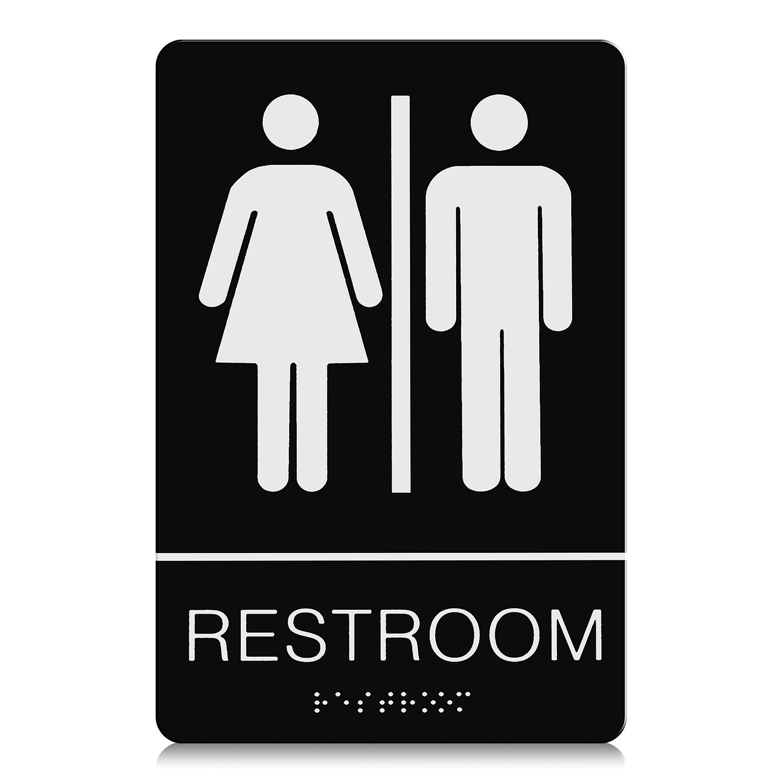 Unisex Braille Restroom Sign A - Home Office Bathroom recension och pris