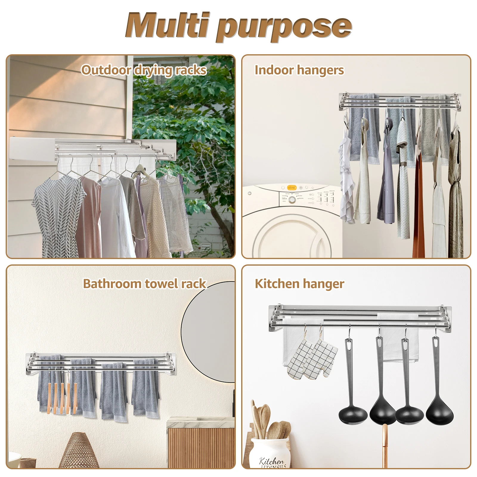 Folding Clothes Hanger Stainle - Towel Bar Stainless recension och pris